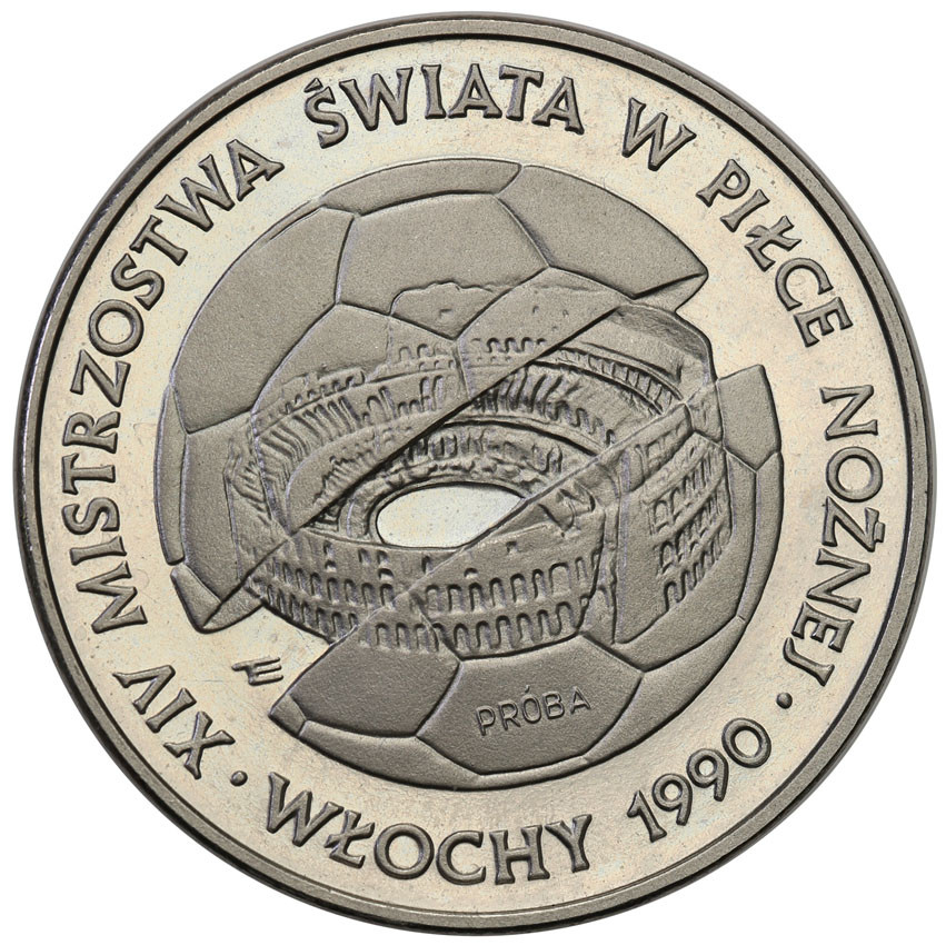 PRL. PRÓBA Nikiel 500 złotych 1988 MŚ w piłce nożnej -  Włochy